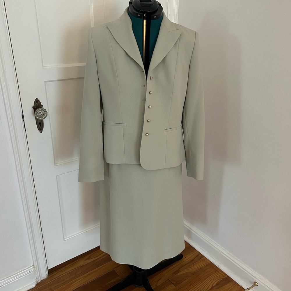 Vintage sage green skirt suit